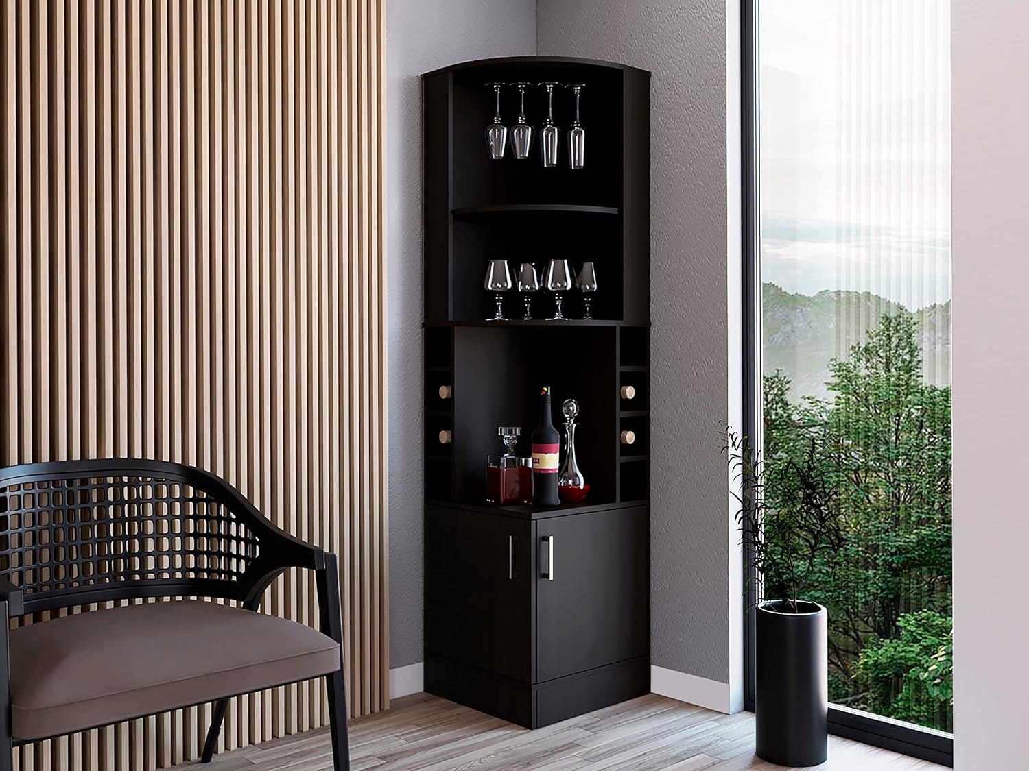 Corner Bar Cabinet with 2 Shel - огляд і ціна Home Bar And Cabinet