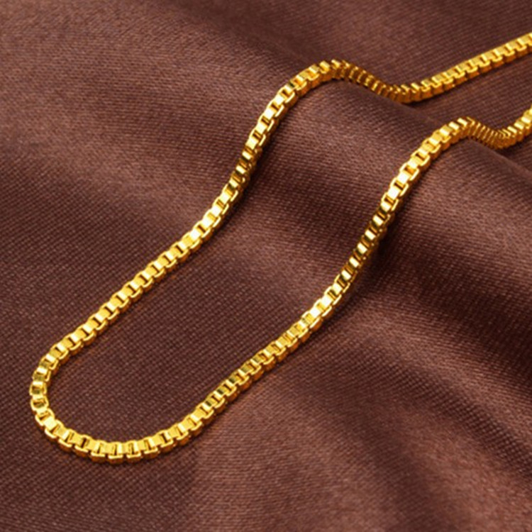 AU999 Box Chain Necklace Women - огляд і ціна Bar Cart Gold