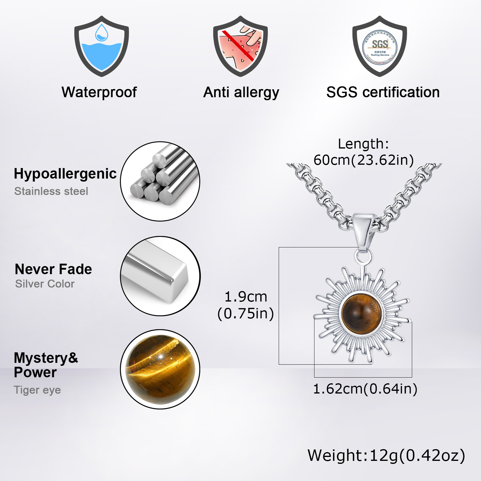 Vnox 60cm Box Chain Sunflower  - огляд і ціна Bar Cart Gold