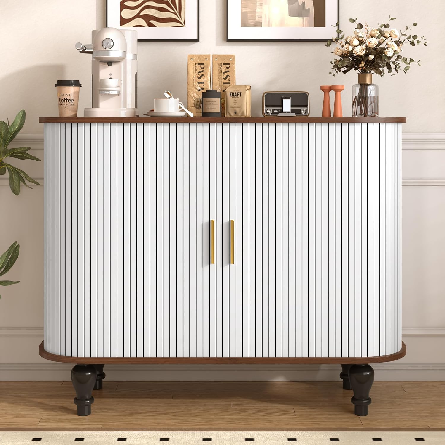 White Bar Cabinet with 6 Wine  - огляд і ціна Home Bar And Cabinet