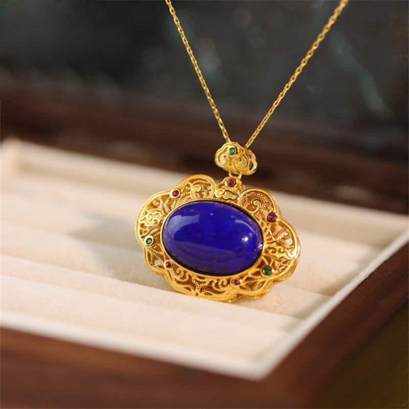 Classical lapis lazuli necklac - огляд і ціна Bar Cart Gold