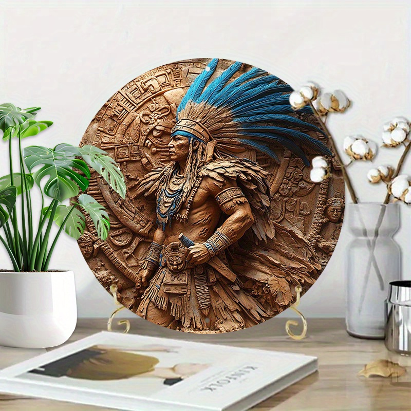 1pc Aztec Warrior 8-Inch Round - огляд і ціна Home Bar Cafe