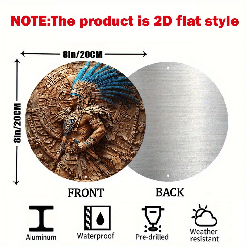 1pc Aztec Warrior 8-Inch Round - огляд і ціна Home Bar Cafe
