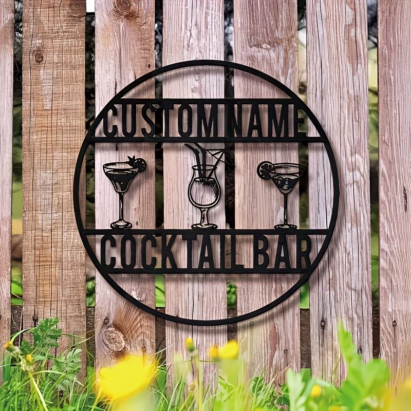 Custom Name Cocktail Bar Sign, - огляд і ціна Home Bar Cafe