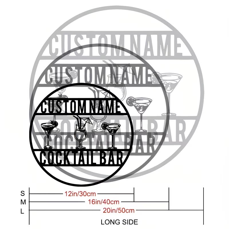 Custom Name Cocktail Bar Sign, - огляд і ціна Home Bar Cafe
