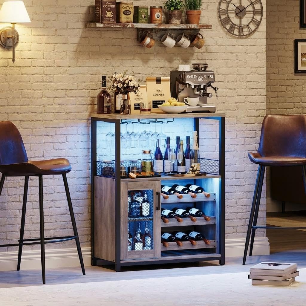 3 Tier Wine Bar Cabinet LED Li - огляд і ціна Home Bar And Cabinet