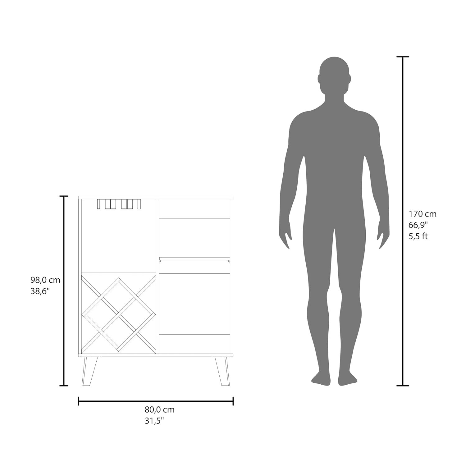 Oak Blue Bar Cabinet 4 Shelves - огляд і ціна Home Bar And Cabinet